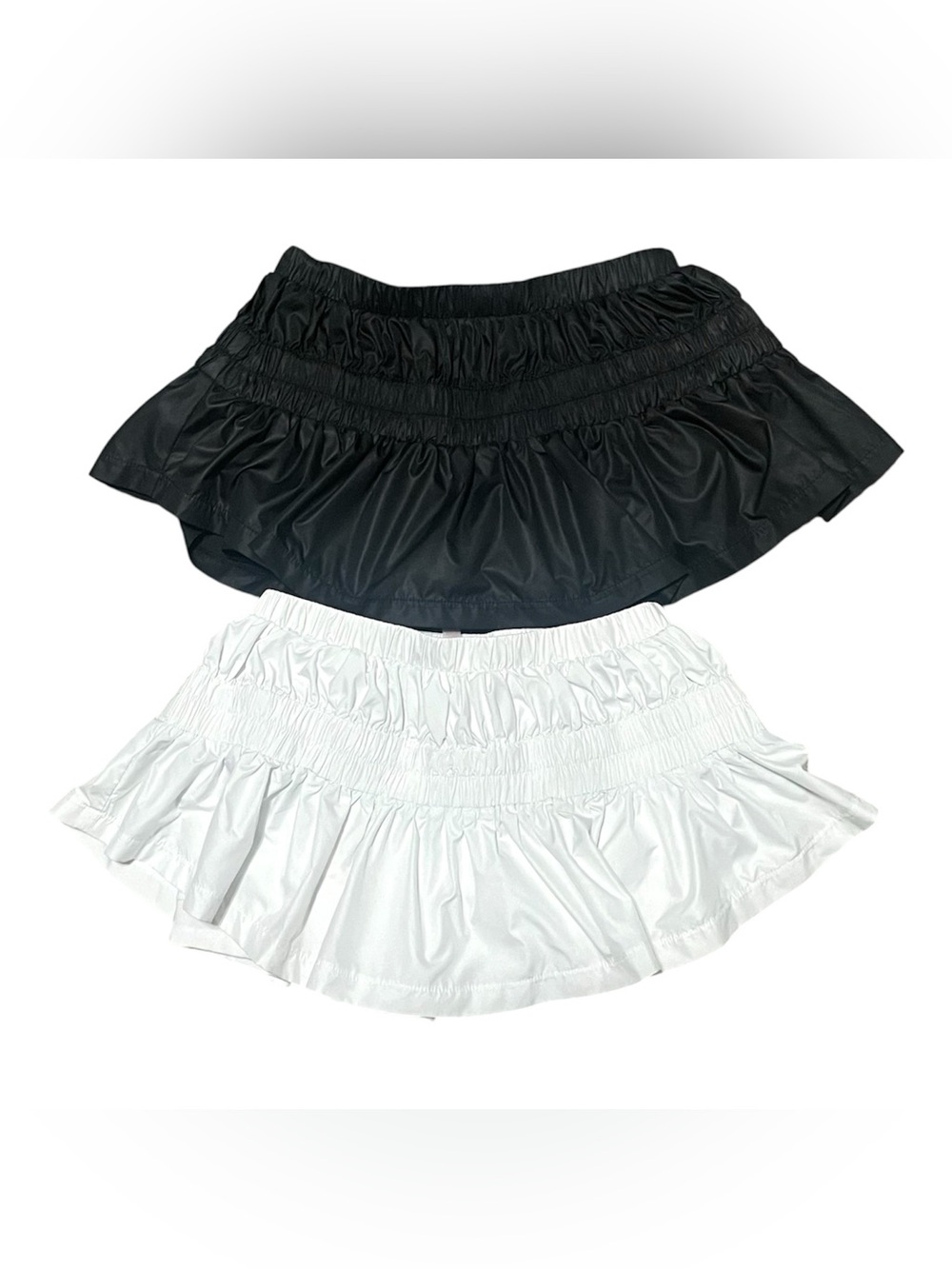 Free People FP Movement Smocked Skirt Skort Set Of 2 Bundle Black White XS